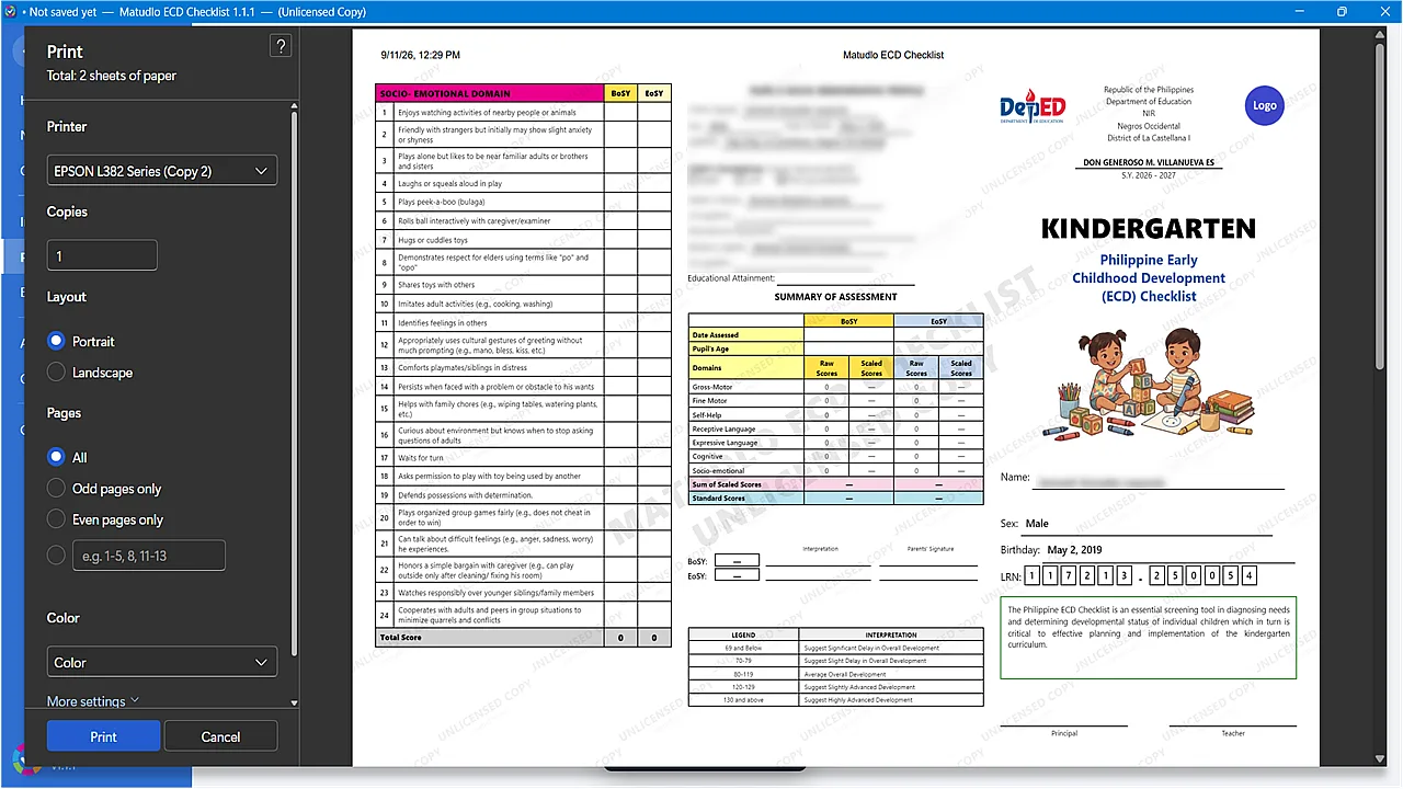 Print Ready Sheets